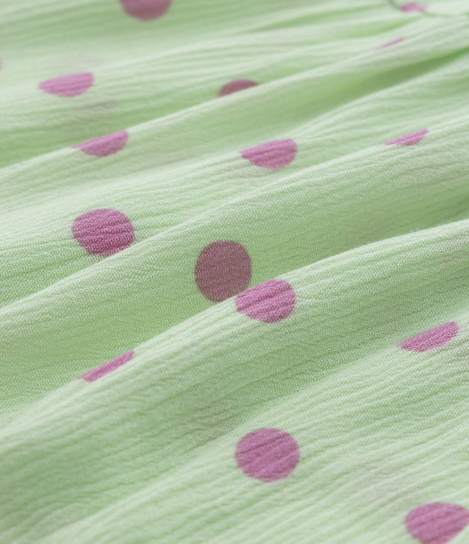 Vestido Infantil com Babadinhos e Estampa Poá - Tam 1 a 5 Anos Verde 3