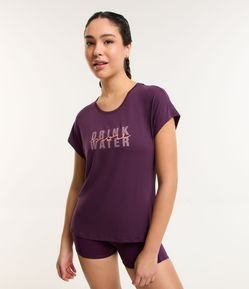 Camiseta Esportiva em Viscose com Lettering Drink More Water