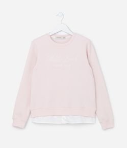 Blusão Infantil Quentinho em Moletom com Barra de Camisa - Tam 5 a 14 anos