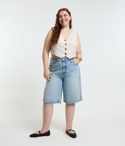 Bermuda Jorts Semi Alfaiataria em Jeans Curve & Plus Size