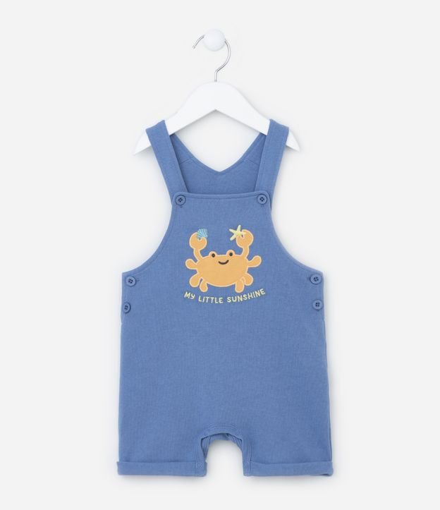 Conjunto Infantil com Bordado Siri Sorridente -Tam 0 a 18 meses