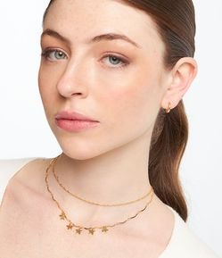 Conjunto de Colar em Camadas e Brinco Argola