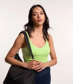 Top Alongado Esportivo em Poliamida com Bojo