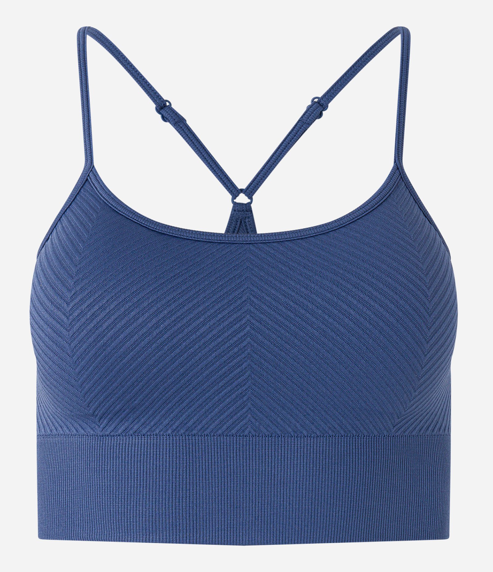 Top Esportivo com Bojo Texturizado e Sem Costura Azul 6