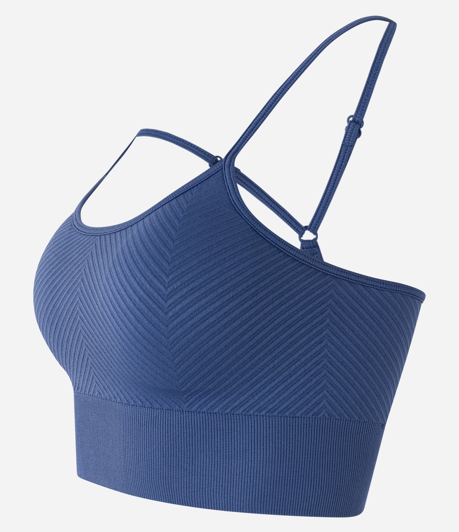 Top Esportivo com Bojo Texturizado e Sem Costura Azul 7