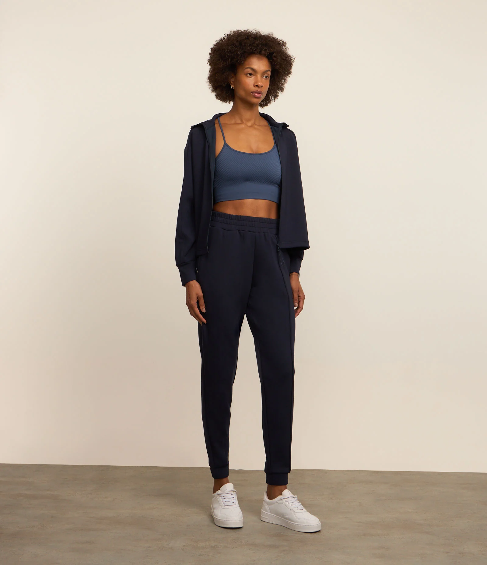 Top Esportivo com Bojo Texturizado e Sem Costura Azul 2