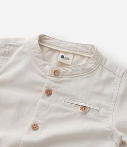Camisa Infantil em Linho com Gola Padre - Tam 3 a 18 meses