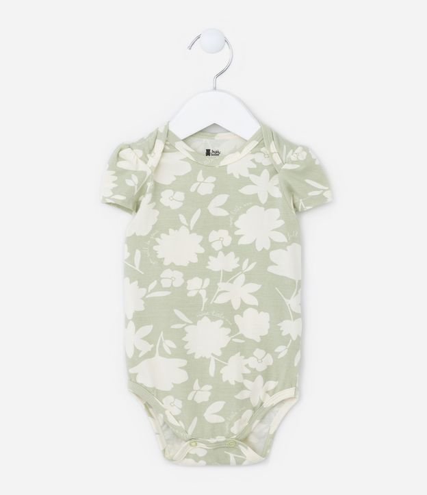 Body Infantil em Algodão com Estampa Floral - Tam 0 a 24 meses