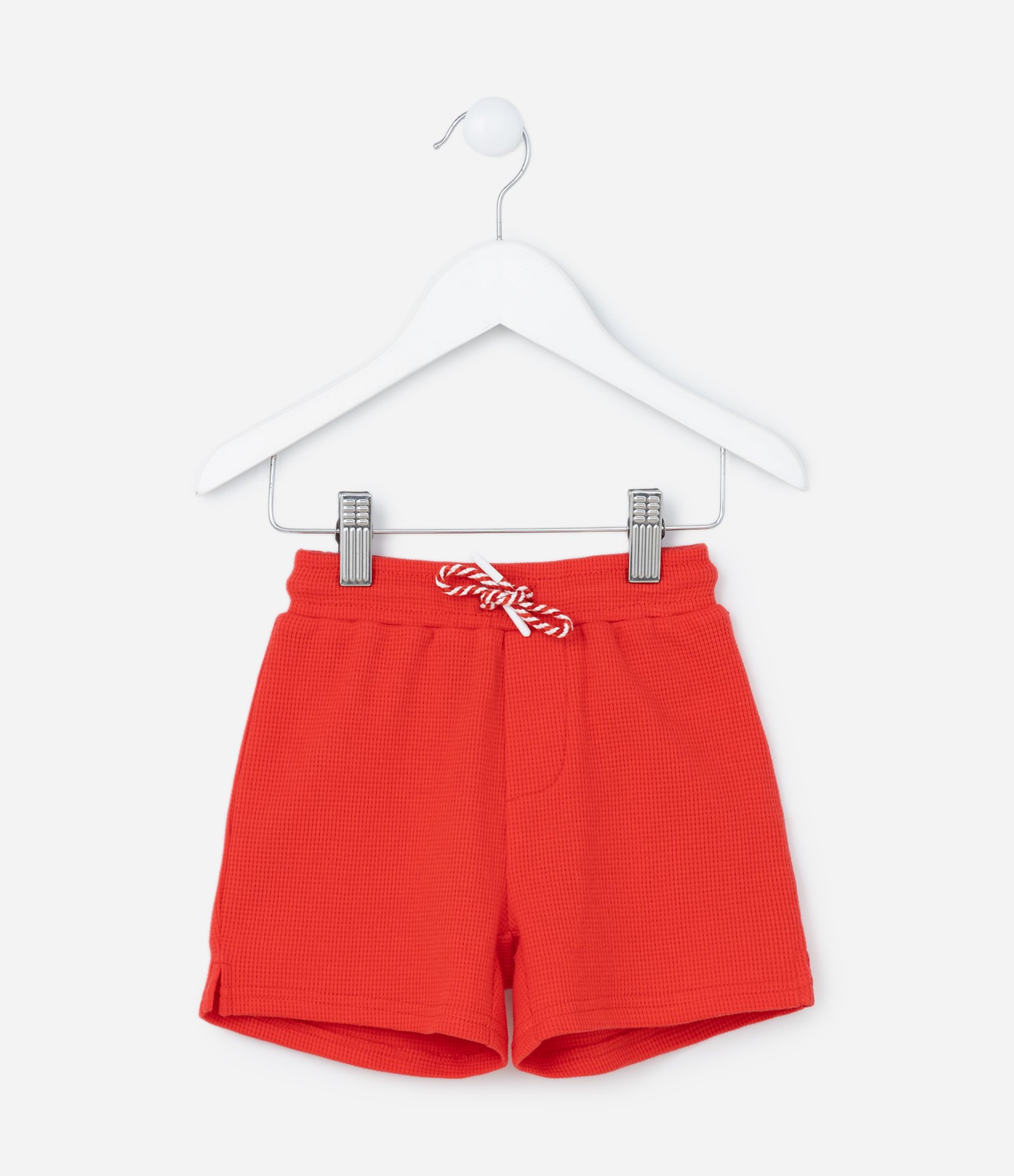 Bermuda Infantil com Textura Waffle - Tam 1 a 5 anos Vermelho 1