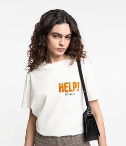 Camiseta em Algodão Estampa The Beatles Help