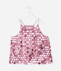 Blusa Cropped Infantil em Paetês - Tam 5 a 14 Anos