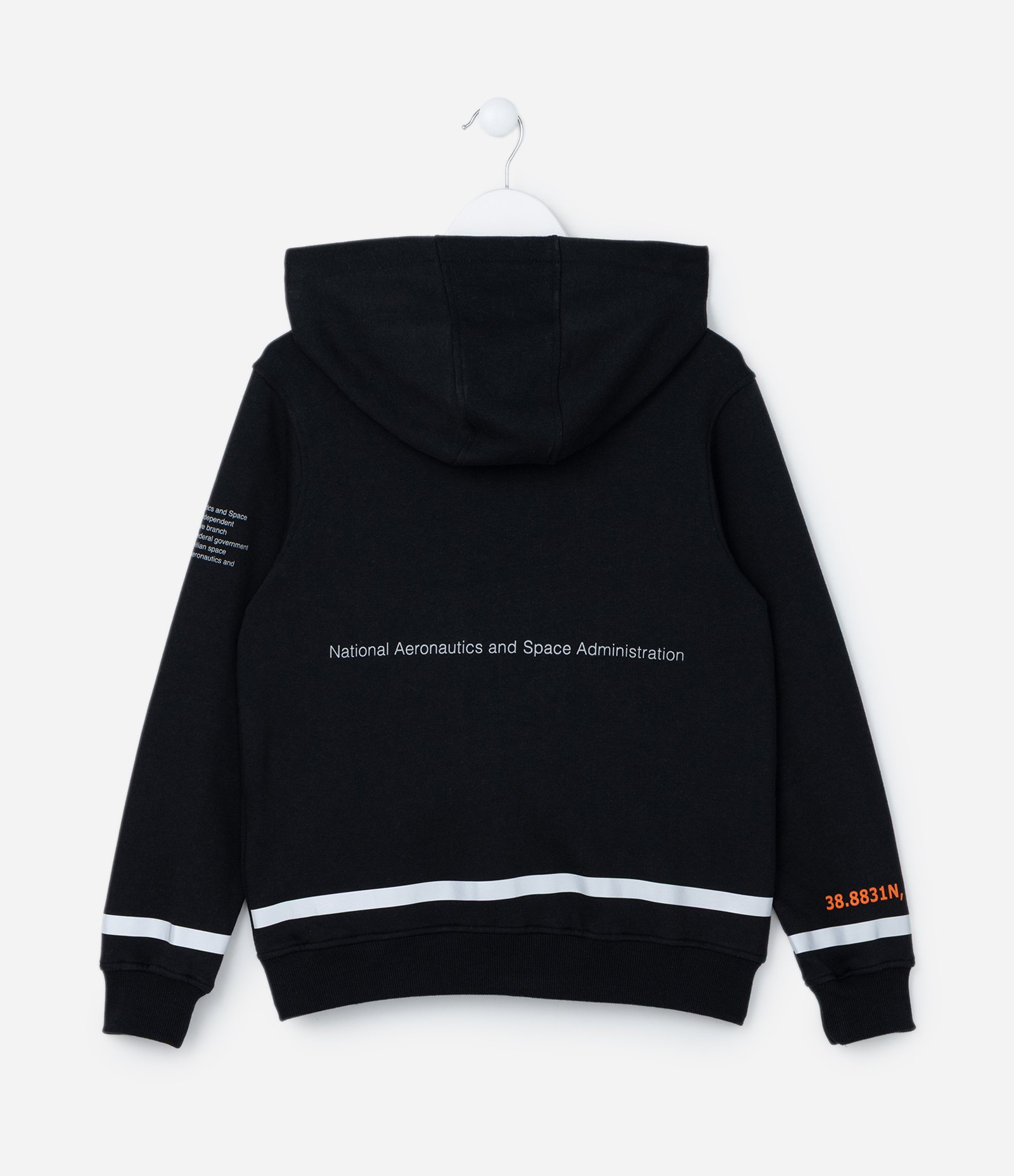 Casaco Infantil em Moletom com Estampa Refletiva NASA - Tam 5 a 14 Anos Preto 2