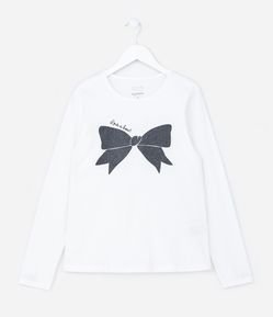 Blusa Infantil com Estampa de Laço - Tam 5 A 14 Anos