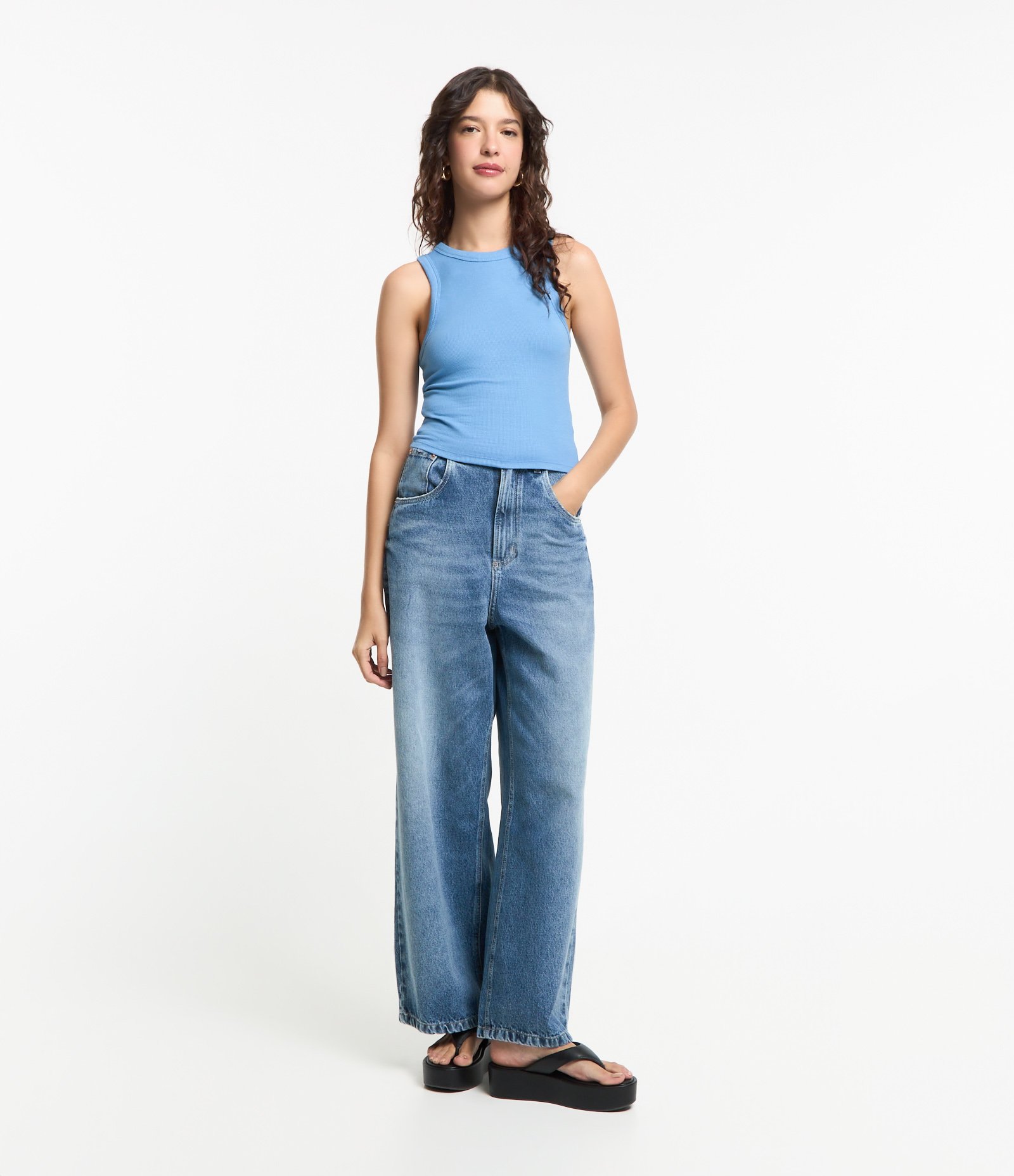 Regata Cropped Básica em Ribana Canelada 2