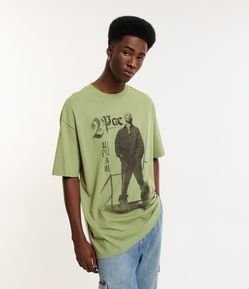 Camiseta Comfort com Estampa Tupac