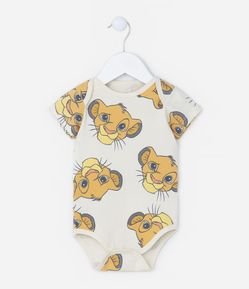 Body Infantil em Algdoão com Estampa Simba - Tam 0 a 18 meses