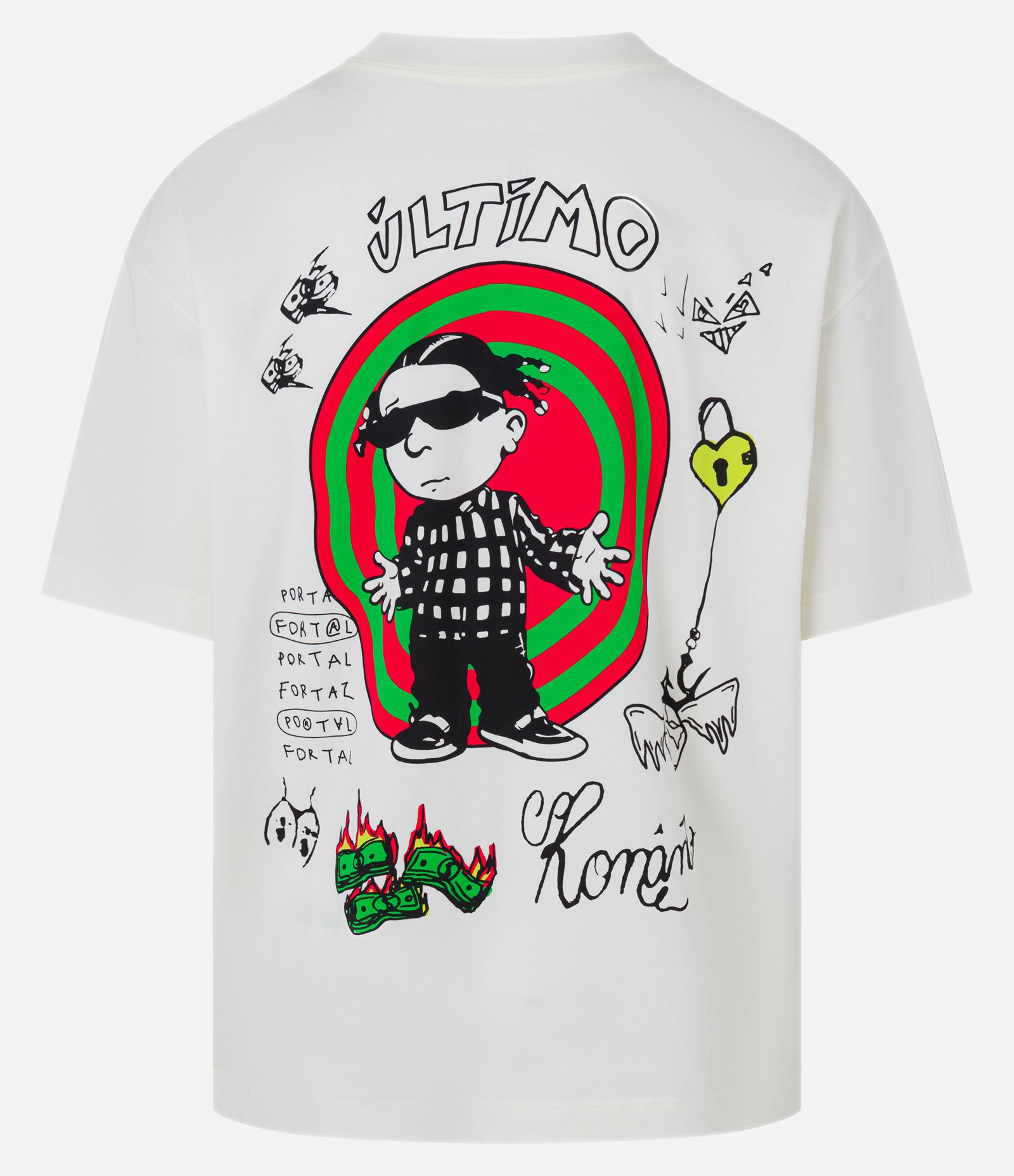 Camiseta Oversized em Algodão Malhão e Estampa Coração de Gelo Branco 7