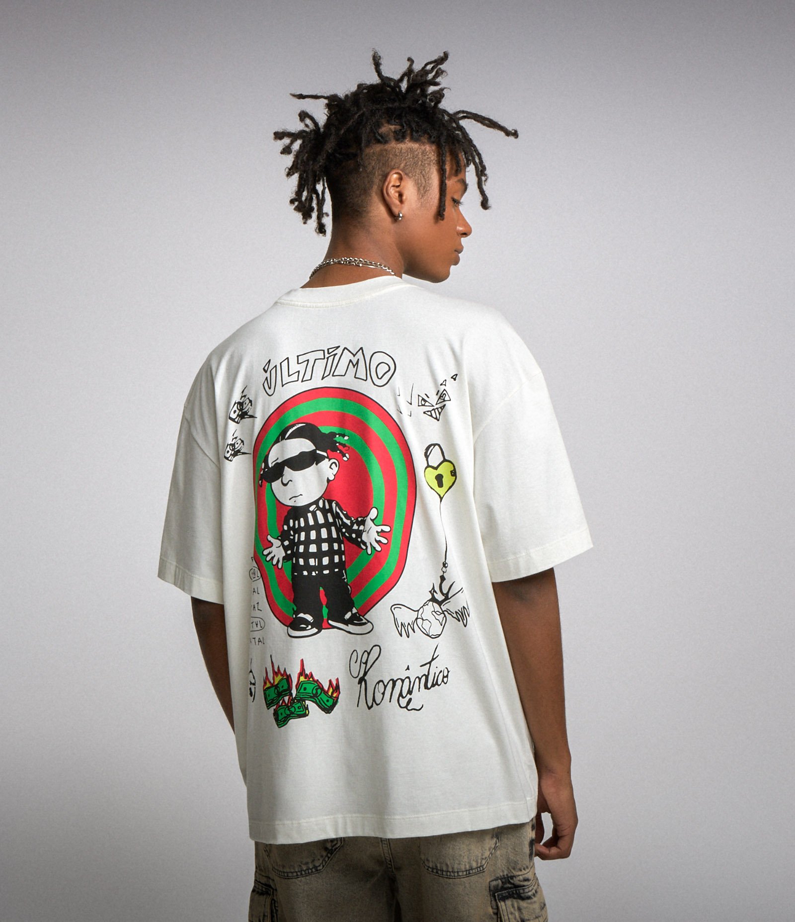 Camiseta Oversized em Algodão Malhão e Estampa Coração de Gelo Branco 1