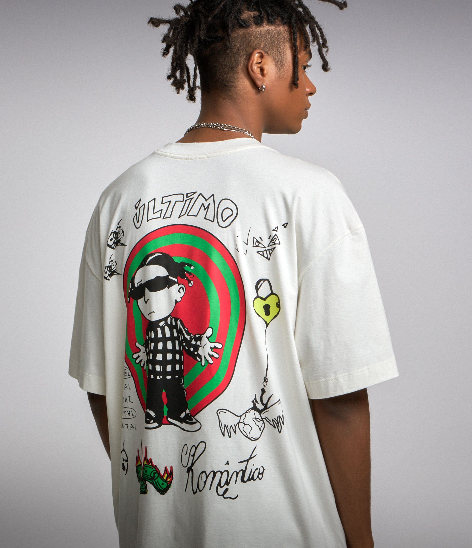 Camiseta Oversized em Algodão Malhão e Estampa Coração de Gelo Branco 5