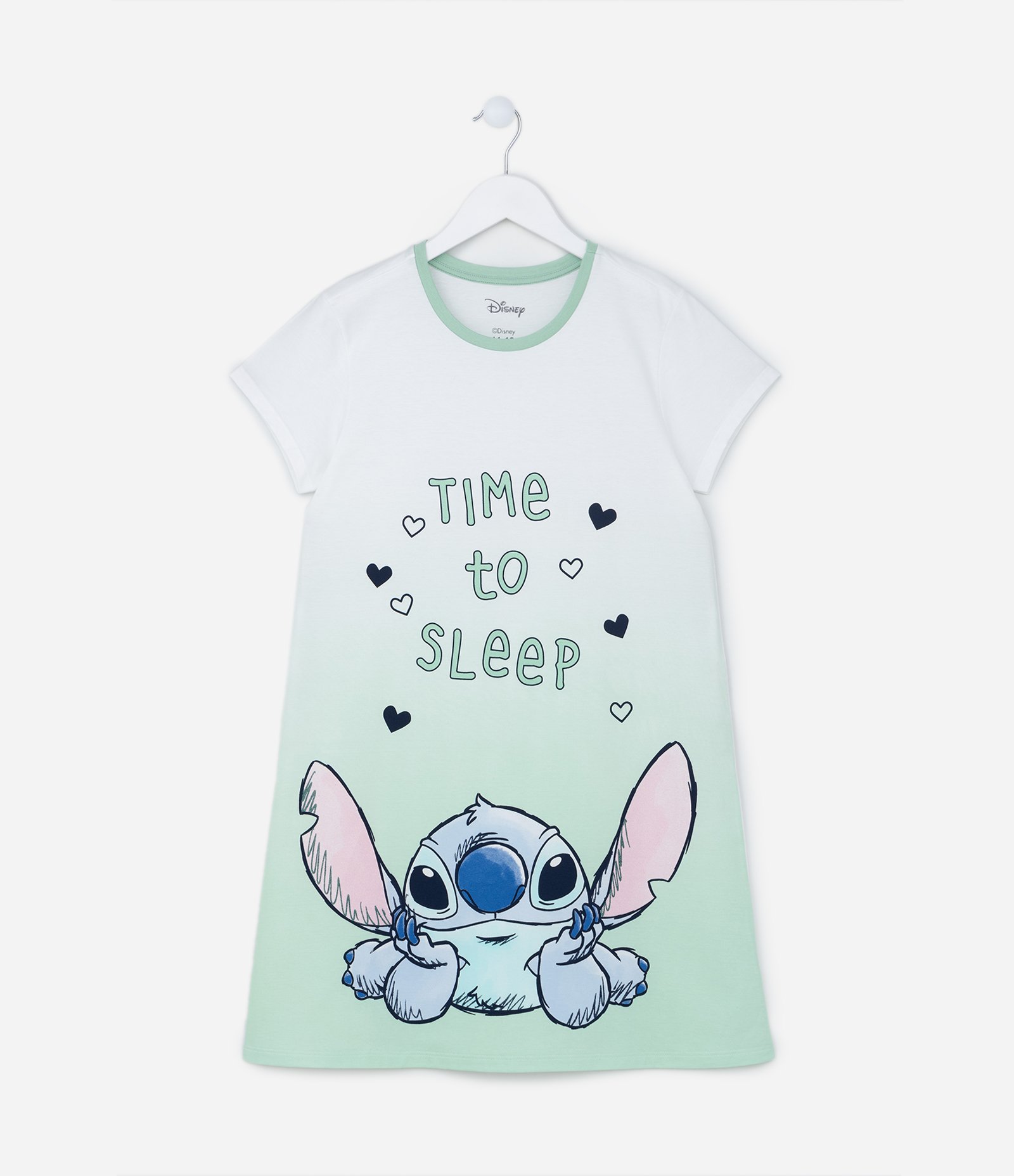 Camisola Infantil em Algodão Estampa Stitch - Tam 5 a 14 anos Verde 1
