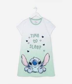 Camisola Infantil em Algodão Estampa Stitch - Tam 5 a 14 anos
