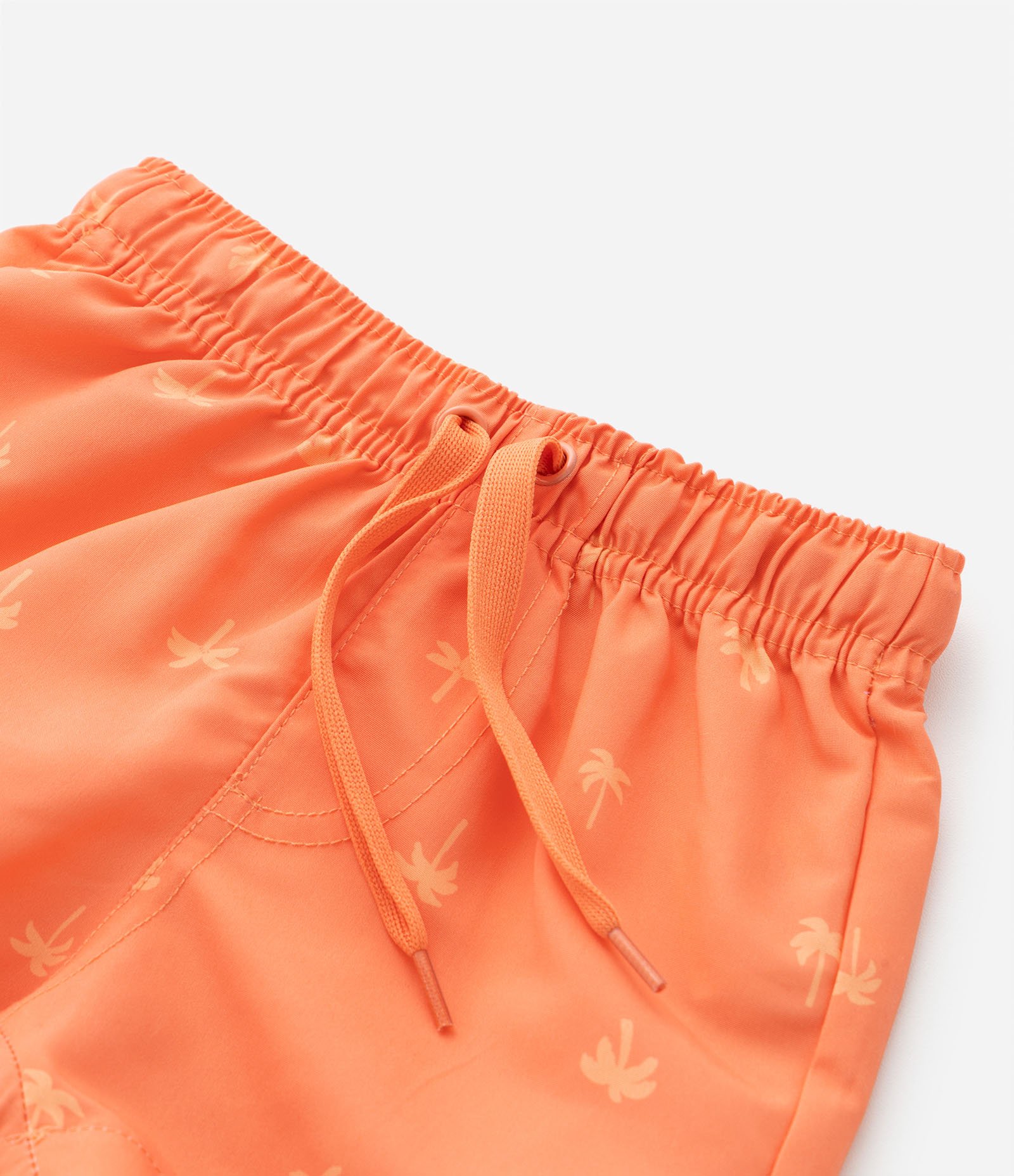 Conjunto Infantil de Regata Estampada com Bichinhos na Praia e Short com Coqueirinhos - Tam 0 a 18 meses Branco/Laranja 8