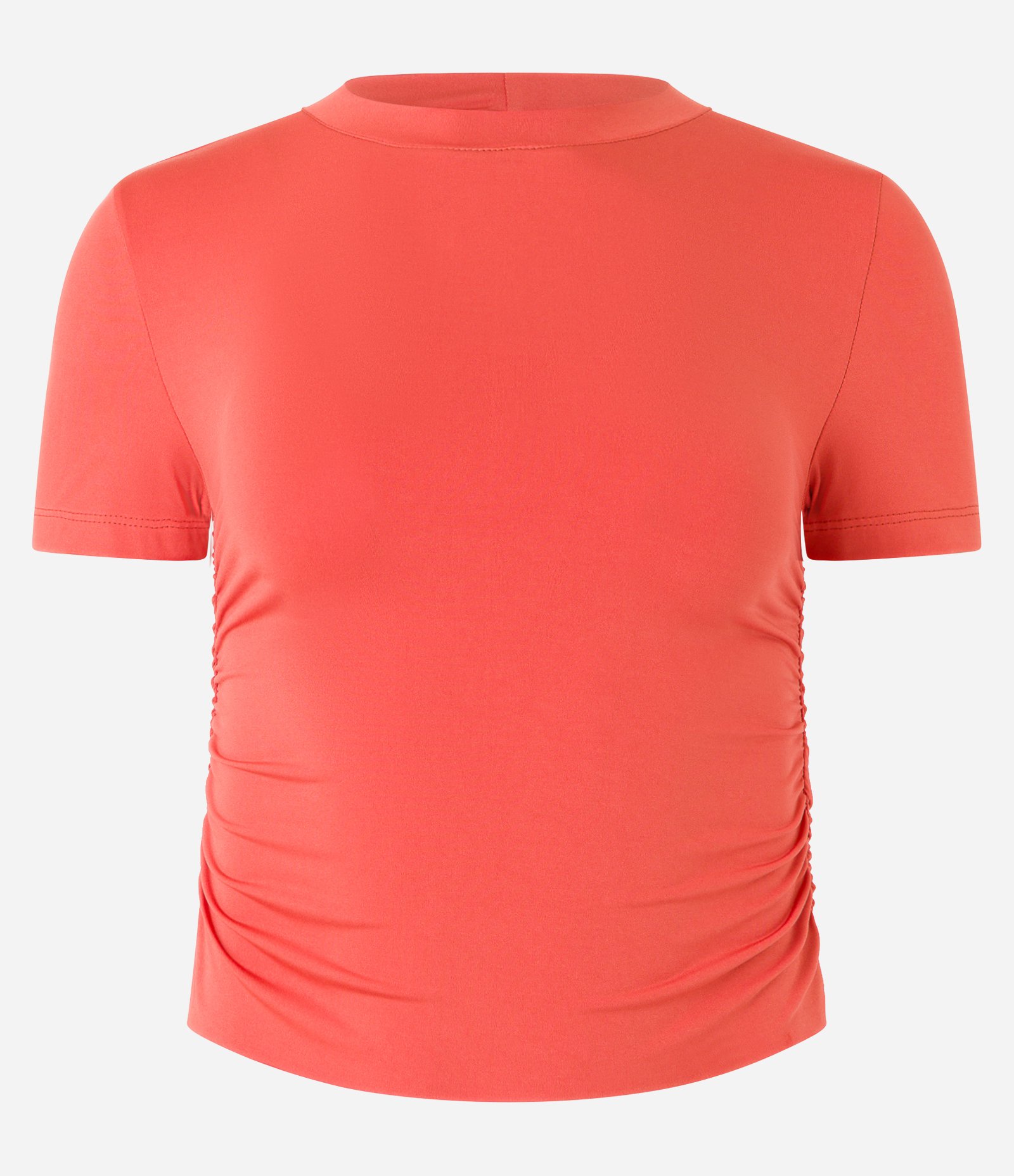 Blusa em Microfibra com Franzidos Laterais Laranja 6