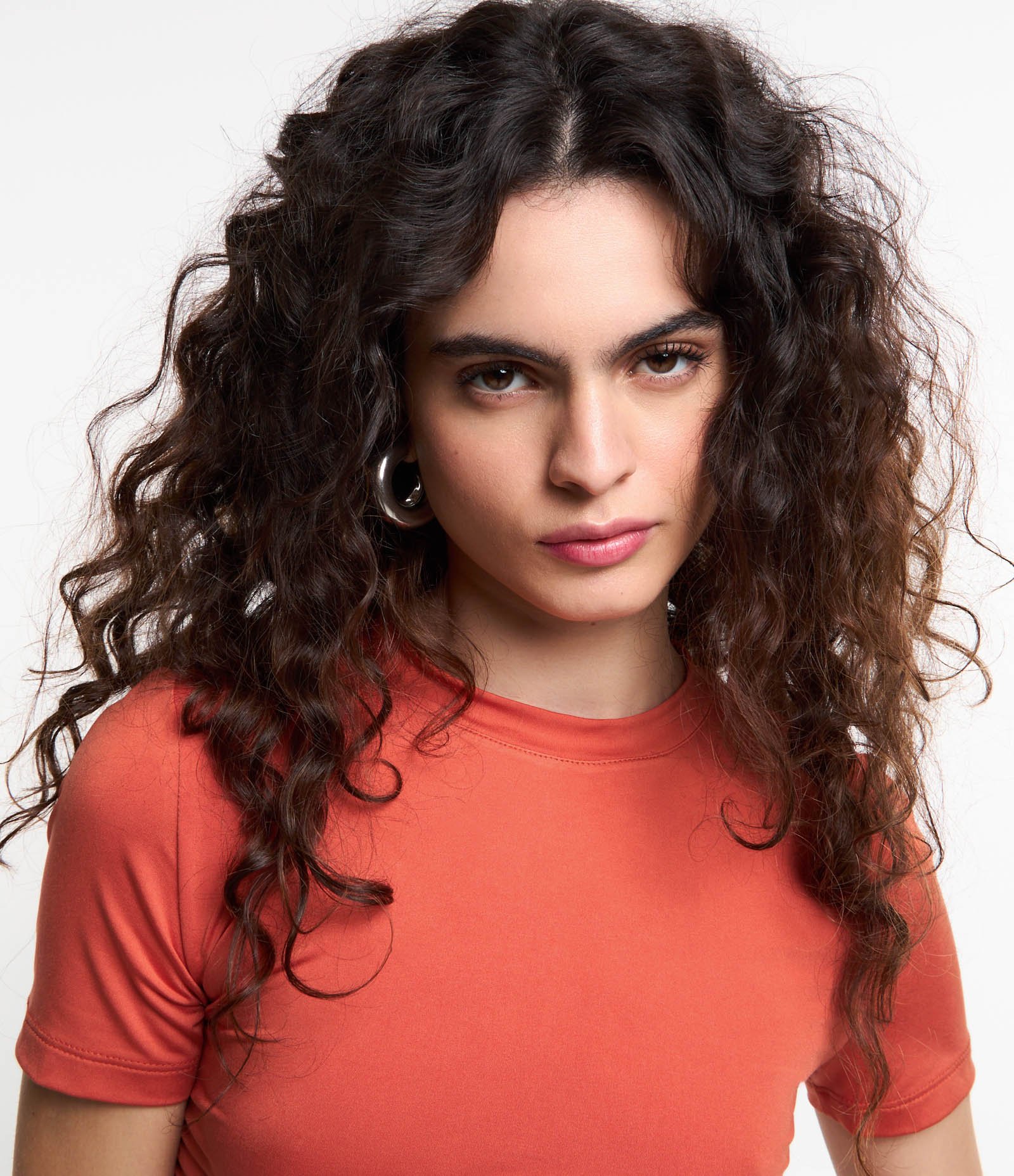 Blusa em Microfibra com Franzidos Laterais Laranja 5