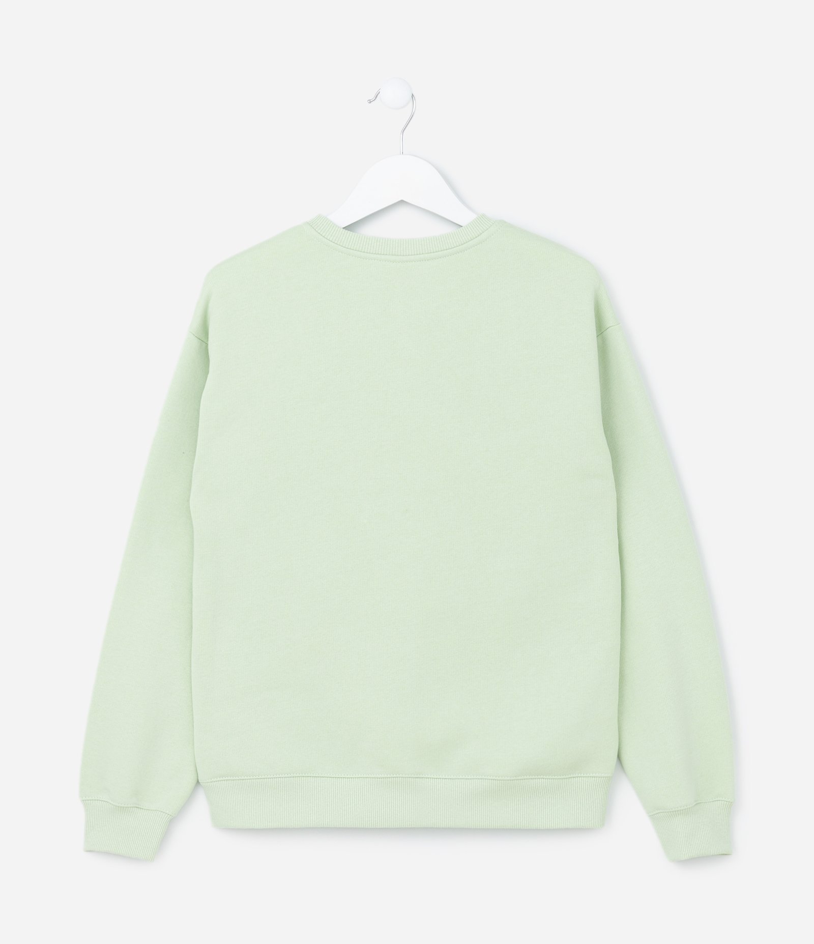 Blusão Regular Infantil em Moletom Estampa Angel Stitch - Tam 5 a 14 anos Verde 2