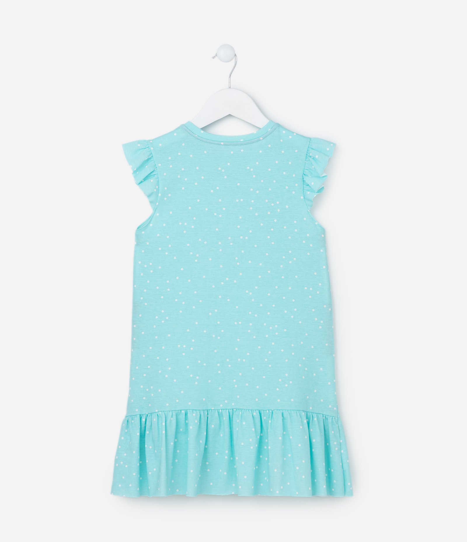 Camisola Infantil em Algodão com Estampa de Flor e Poá - Tam 4 a 12 anos Azul 2