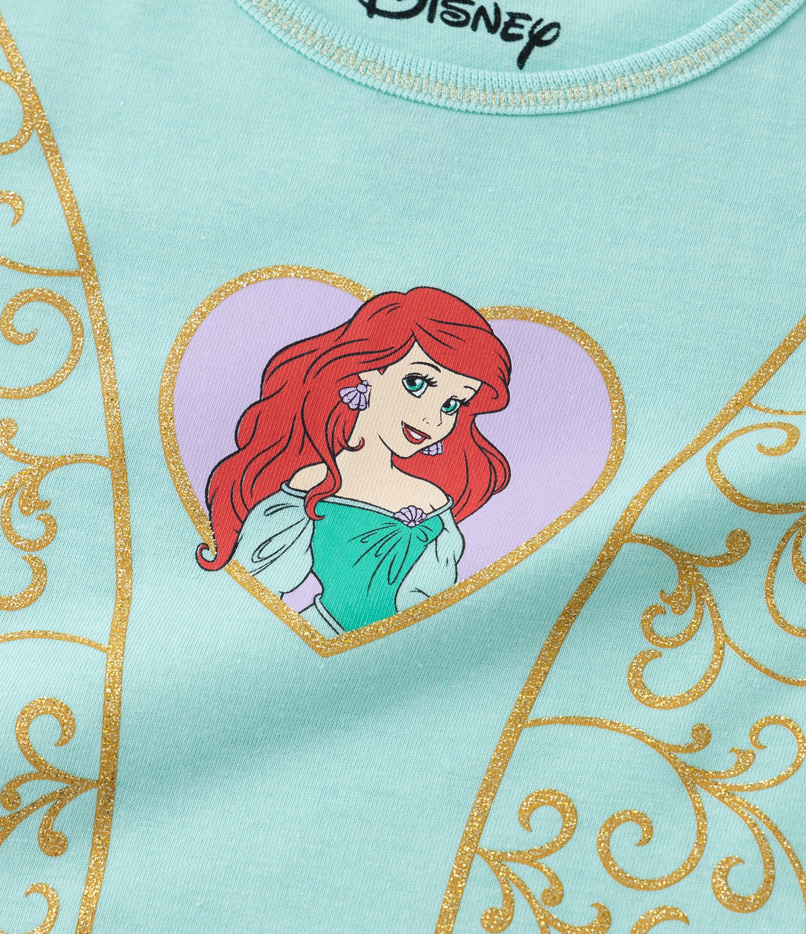 Camisola Infantil com Detalhes em Tule e Estampa da Ariel - Tam 2 a 6 anos Verde 8