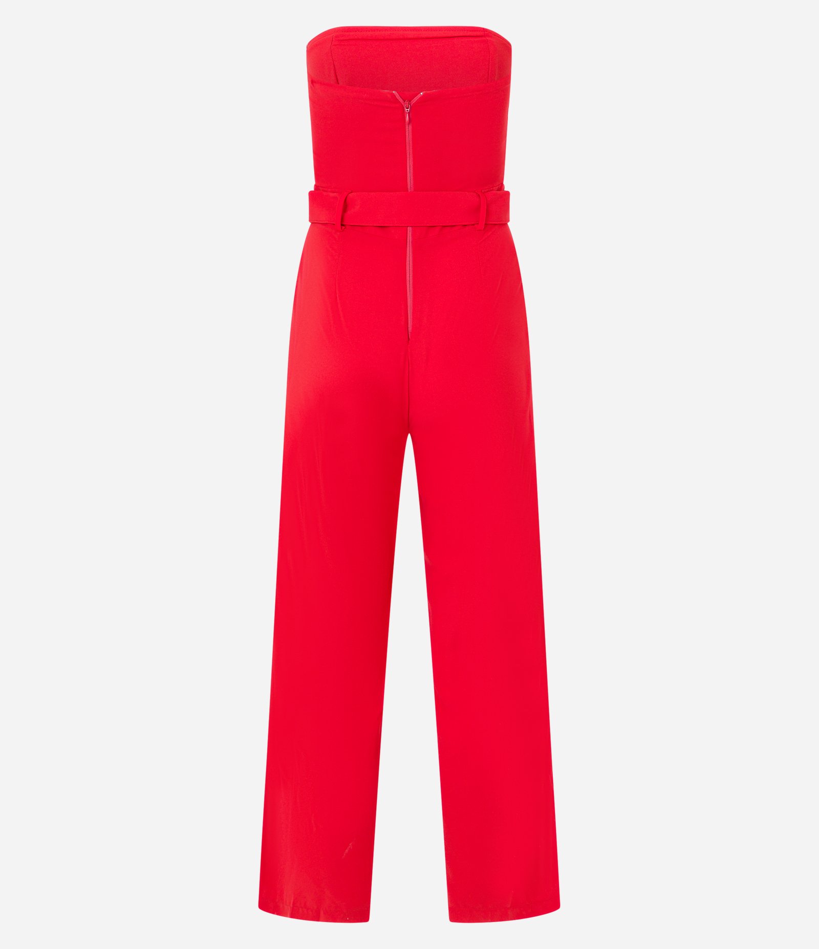 Macacão Tomara que Caia em Crepe com Cinto Fivela Vermelho 7