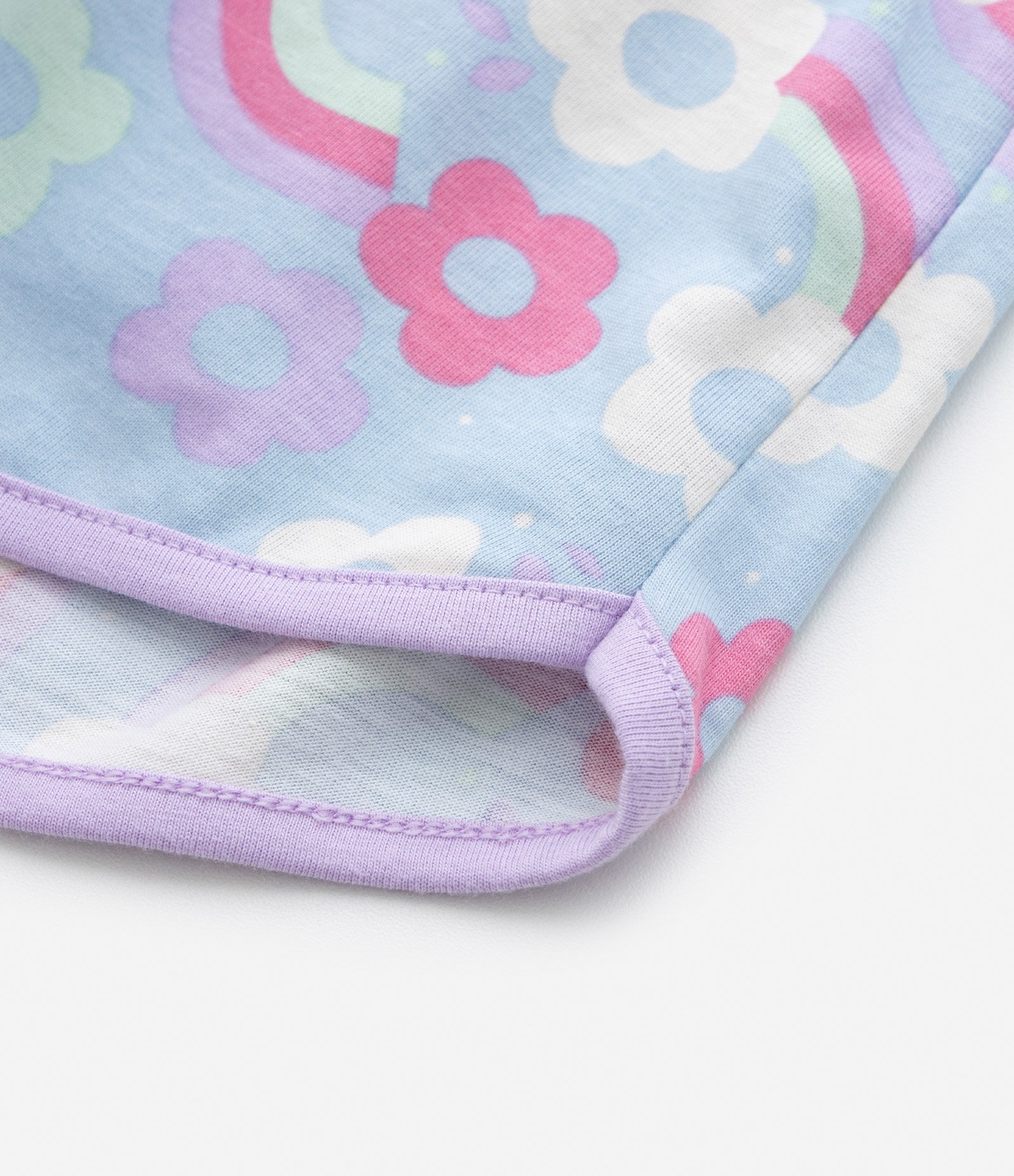 Pijama Infantil Curto em Algodão Estampa Unicórnio com Franjinhas - Tam 2 a 4 anos Lilás 3