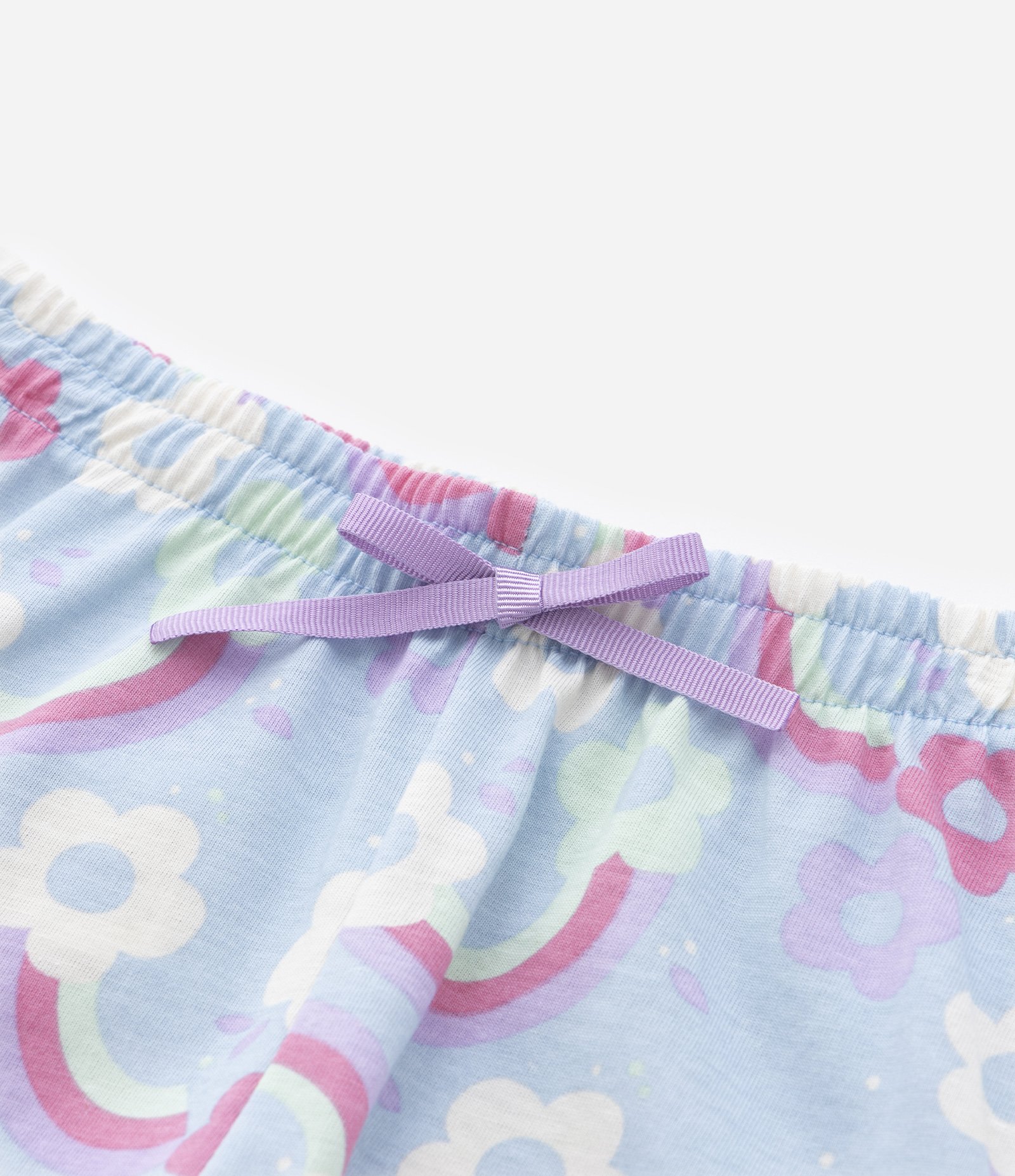Pijama Infantil Curto em Algodão Estampa Unicórnio com Franjinhas - Tam 2 a 4 anos Lilás 7