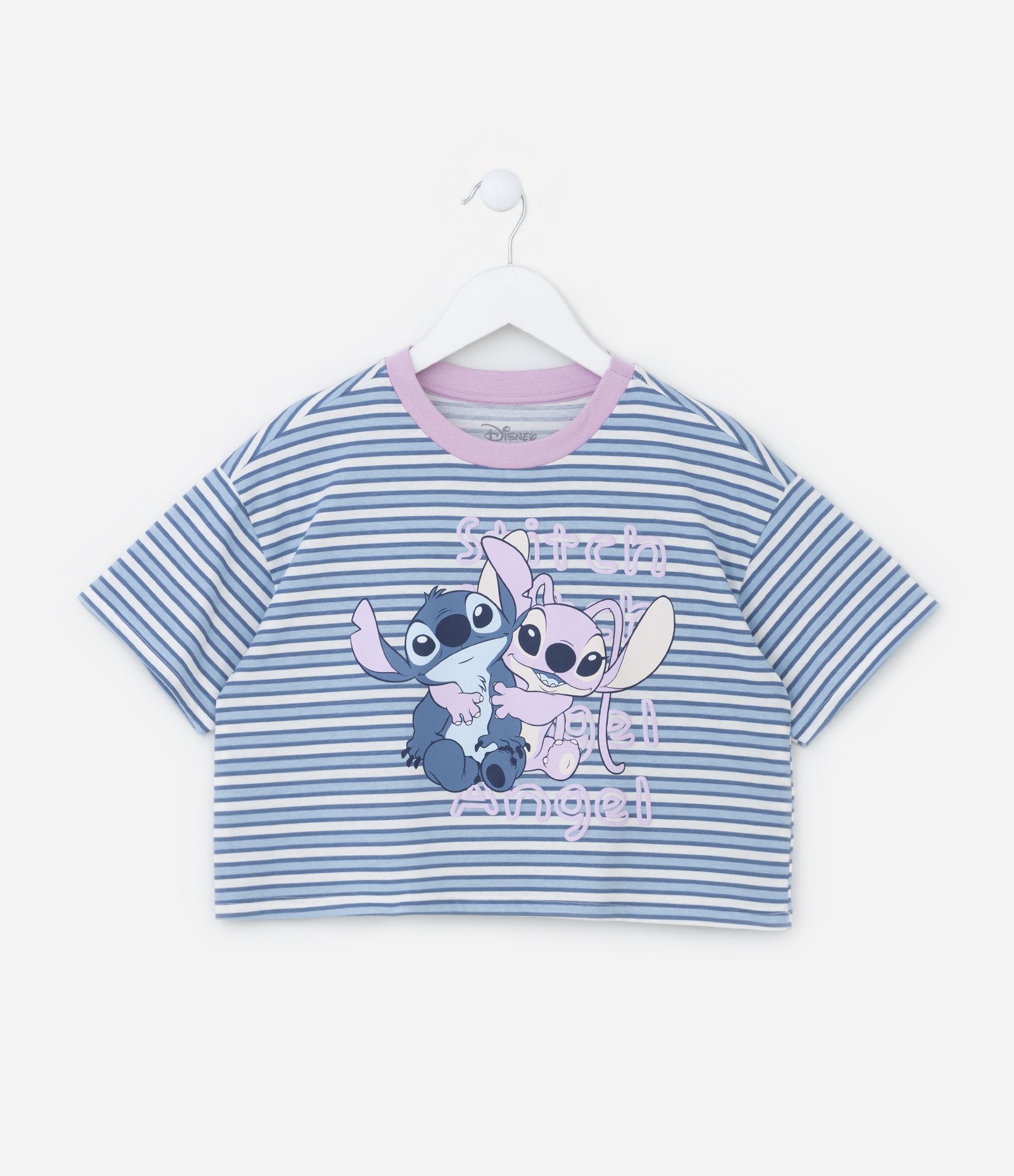 Pijama Infantil Curto em Algodão Estampa Stitch - Tam 5 a 14 anos Azul 2