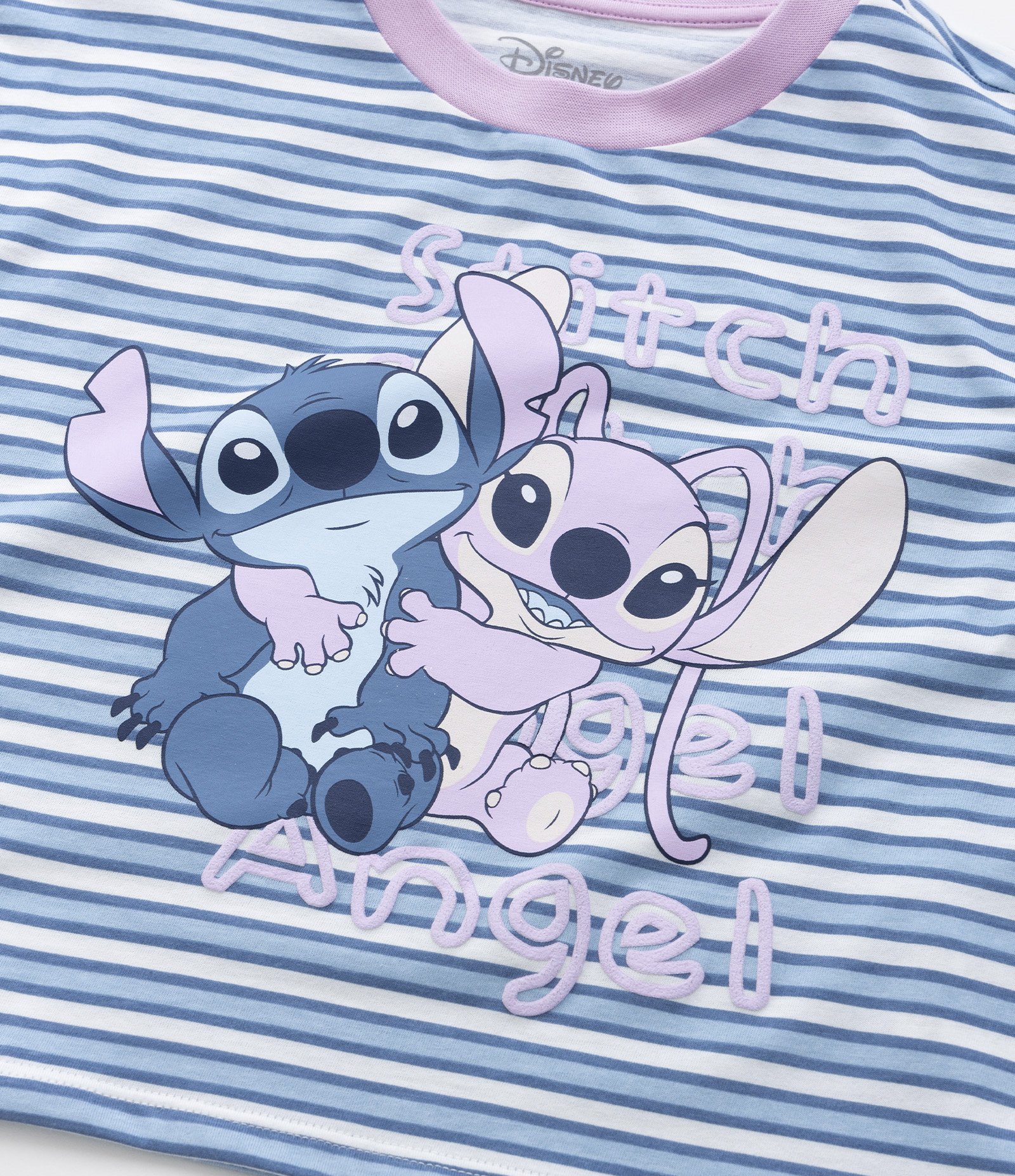 Pijama Infantil Curto em Algodão Estampa Stitch - Tam 5 a 14 anos Azul 5