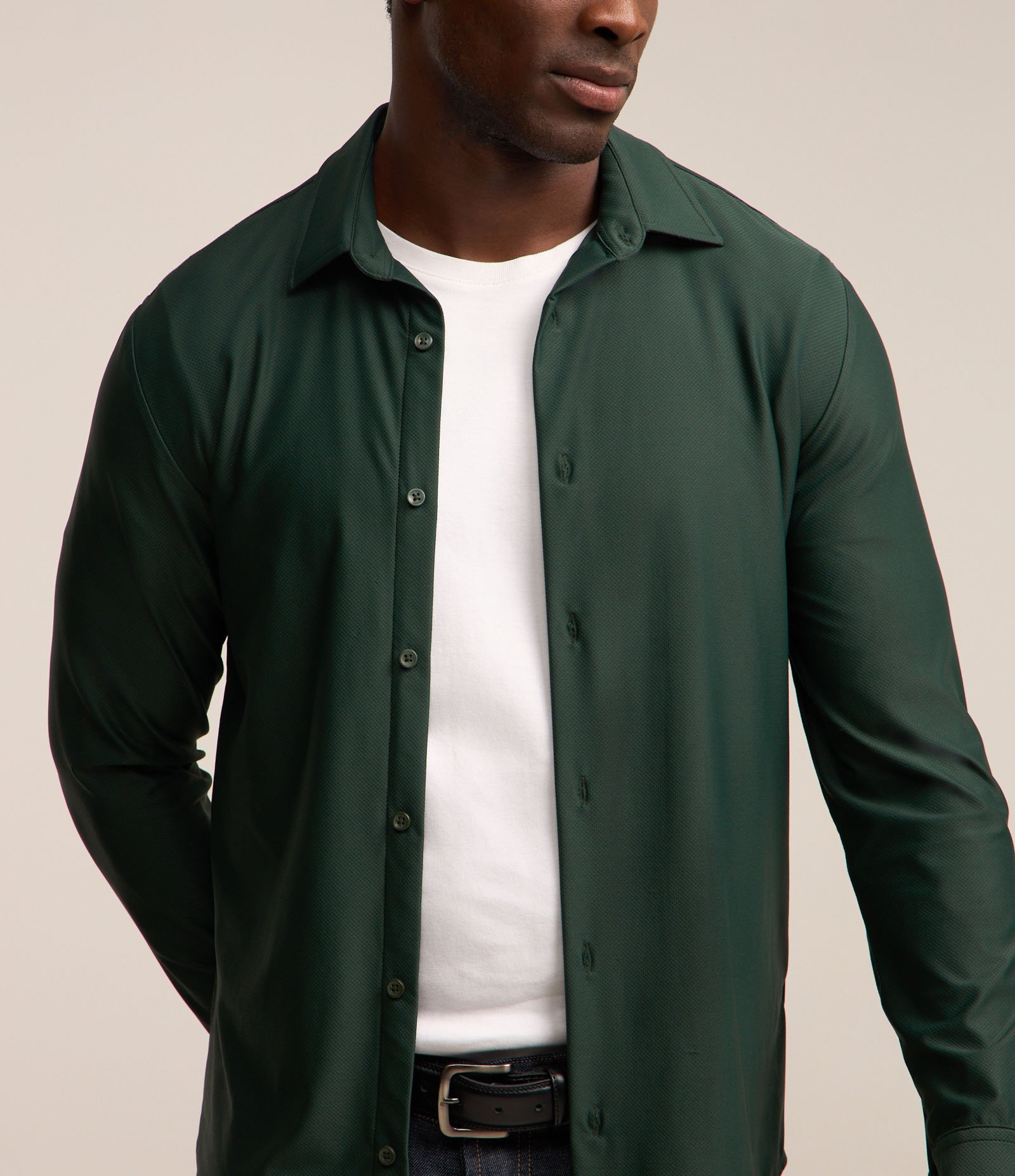 Camisa Performance com Manga Longa e Textura 3