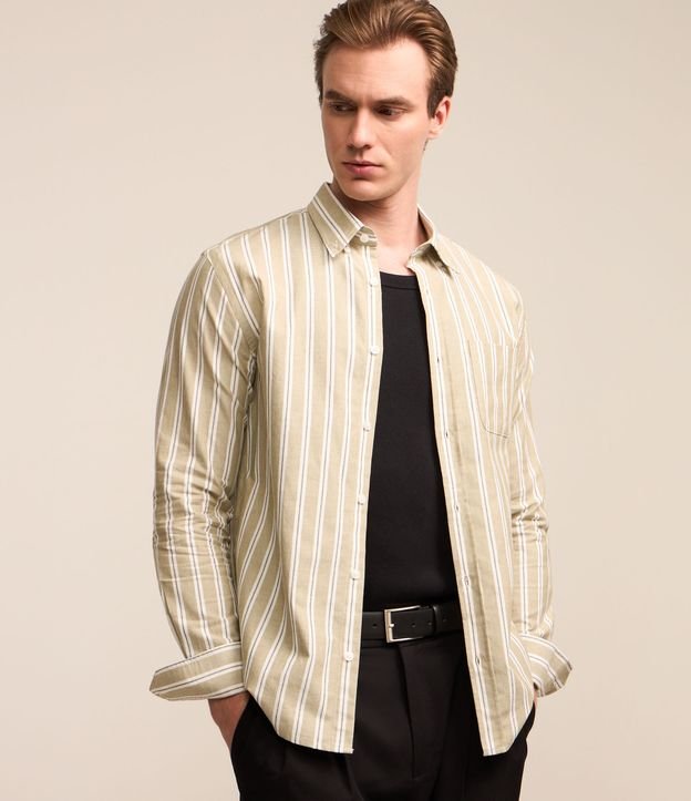 Camisa em Tricoline com Listras Mercerizada