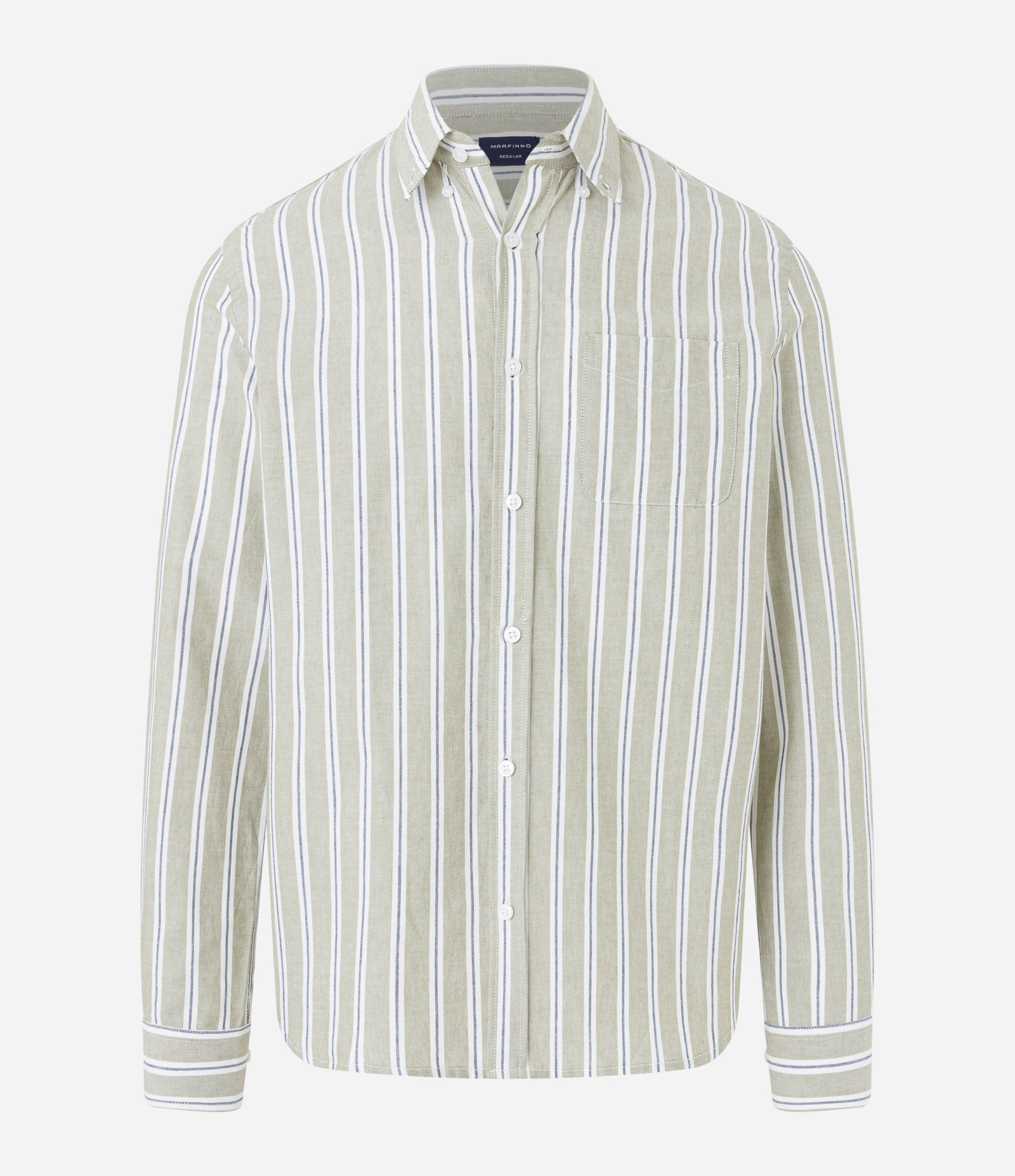 Camisa em Oxford com Listras Mercerizada Bege com Listras Mercerizadas 6