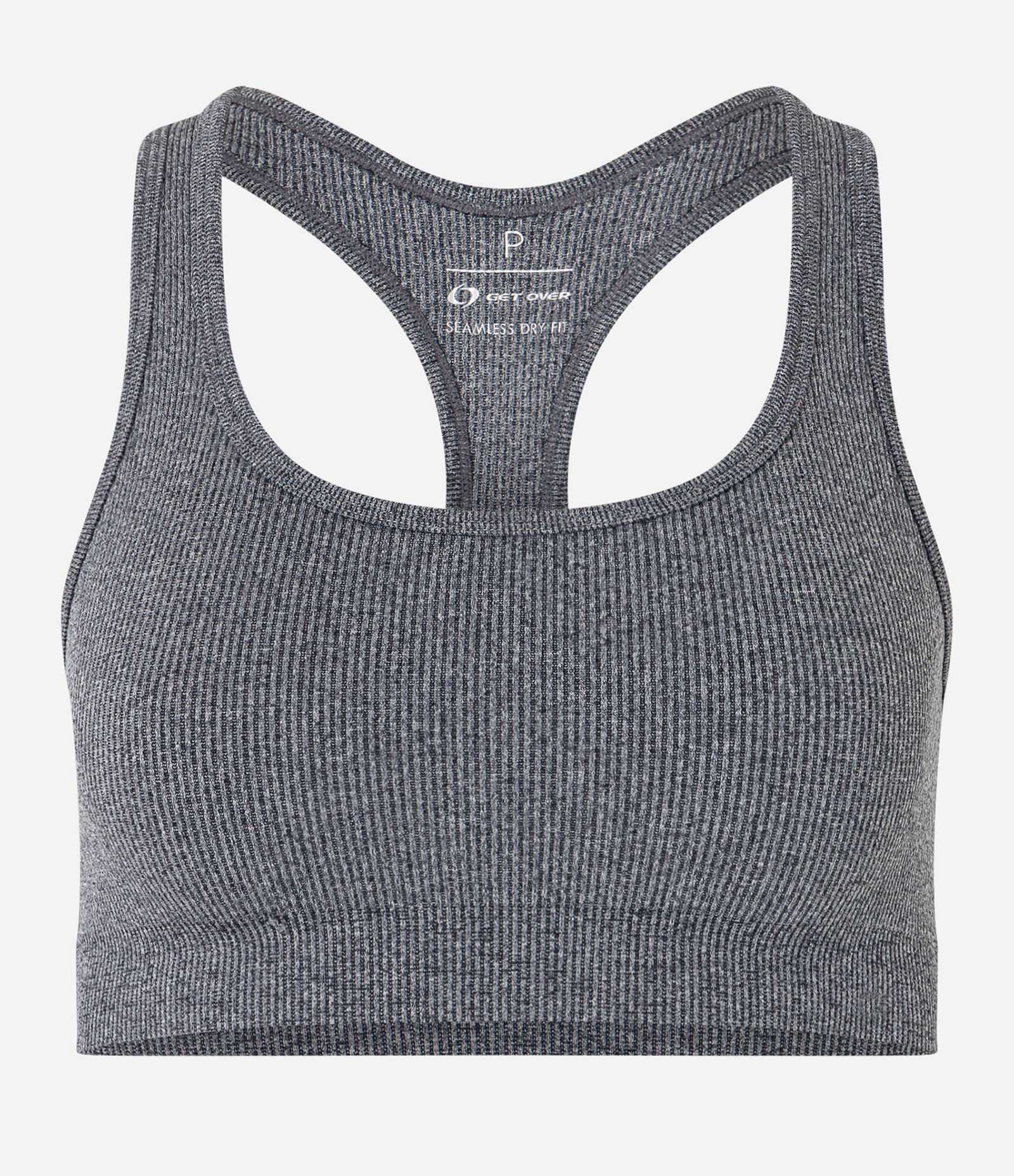 Top Esportivo Sem Bojo e Sem Costura Cinza 5