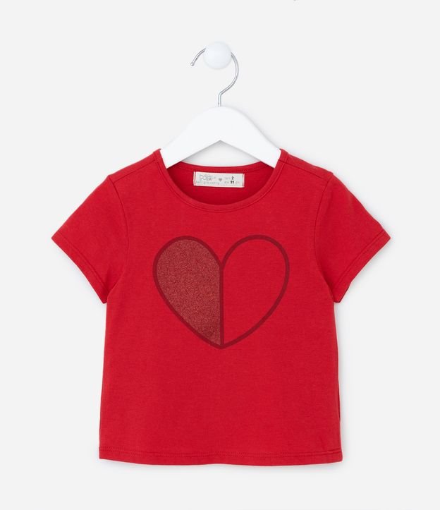 Blusa Infantil com Estampa Coração - Tam 1 A 5 Anos