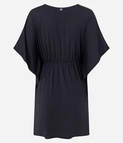 Saída de Praia Bata em Poliamida com Abertura Frontal e Amarração