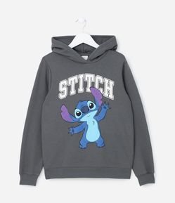 Blusão Infantil Em Moletom Quentinho com Estampa Stitch - Tam 5 A 14 Anos