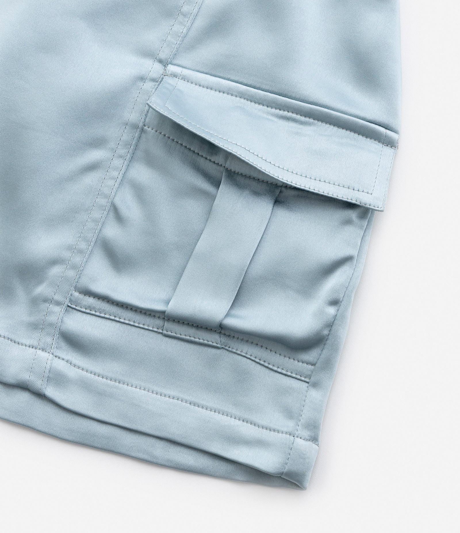 Saia Infantil em Cetim com Bolsos Cargo - Tam 5 a 14 Anos Azul 5