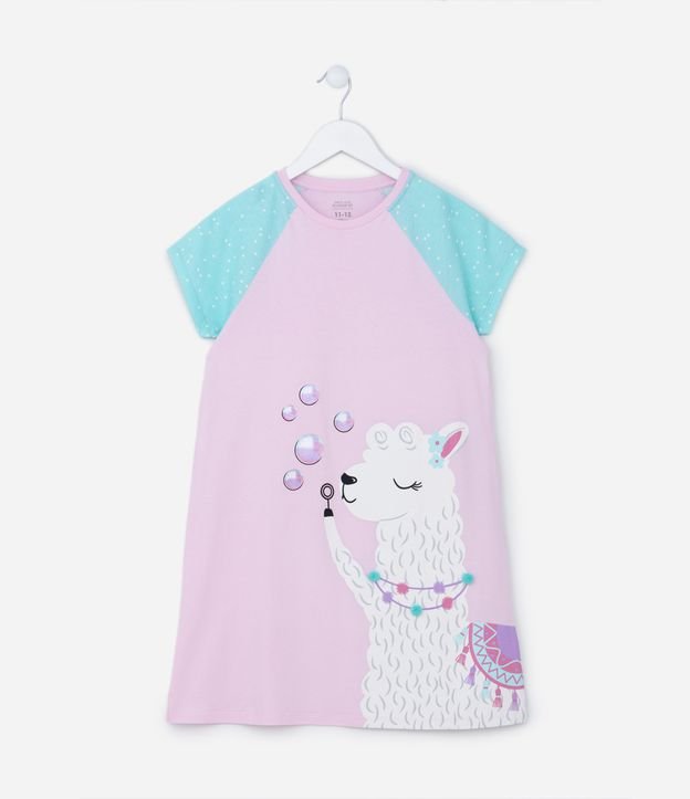 Camisola Infantil com Lhama Estampada - Tam 05 ao 14 Anos