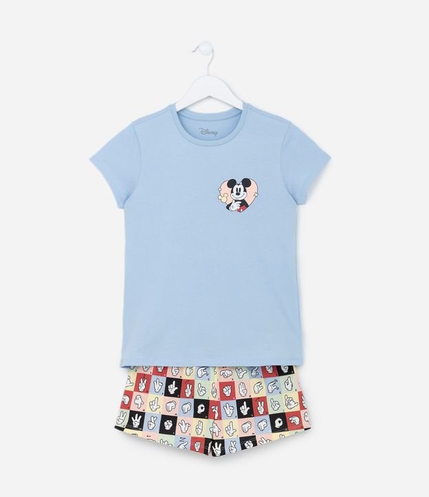 Pijama Infantil Curto com Estampa Mickey Libras