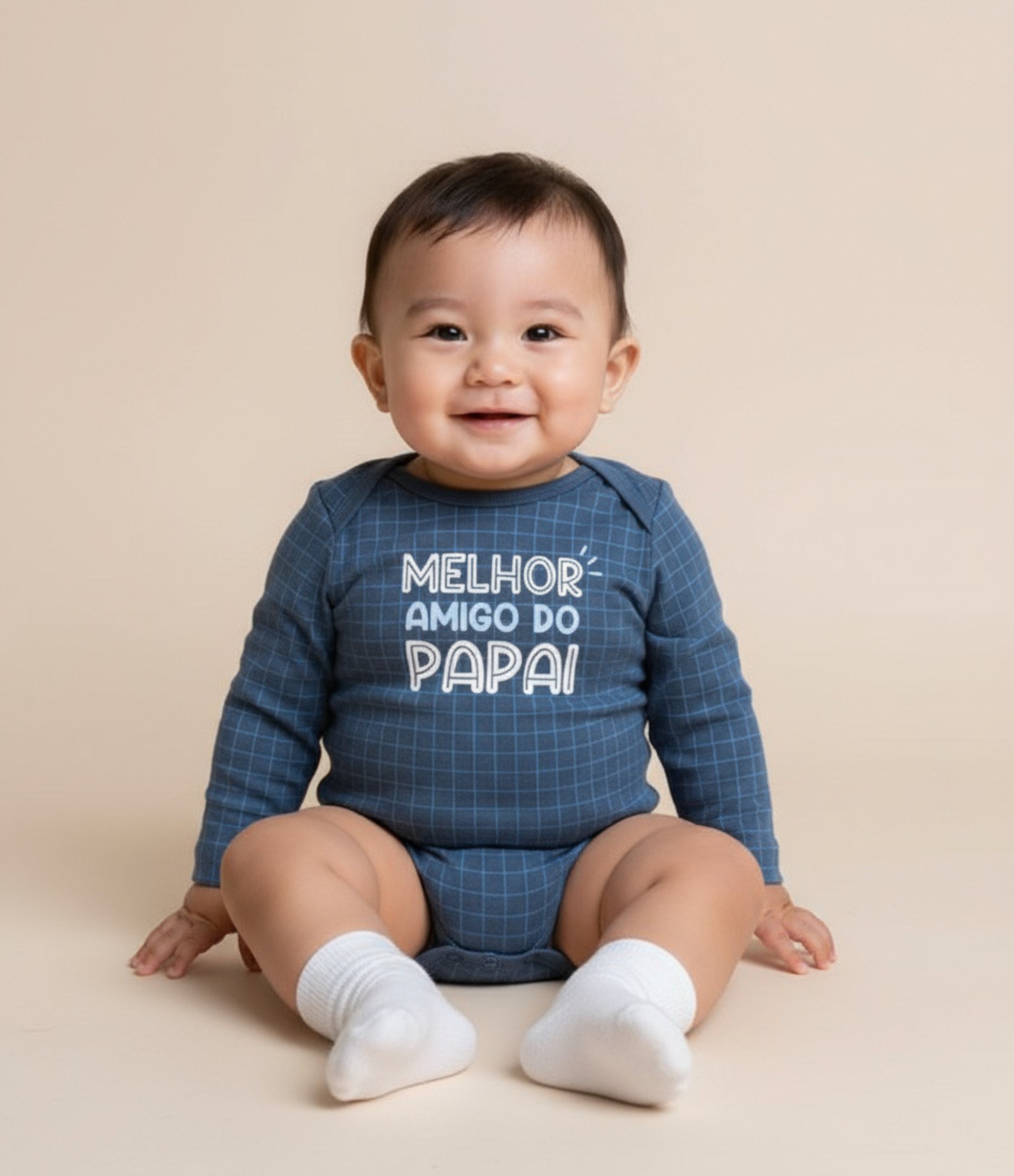 Body Infantil com Lettering Melhor Amigo do Papai - Tam 0 a 18 meses Azul 1