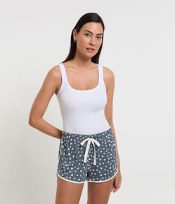 Short de Pijama em Viscose com Estampa Corações