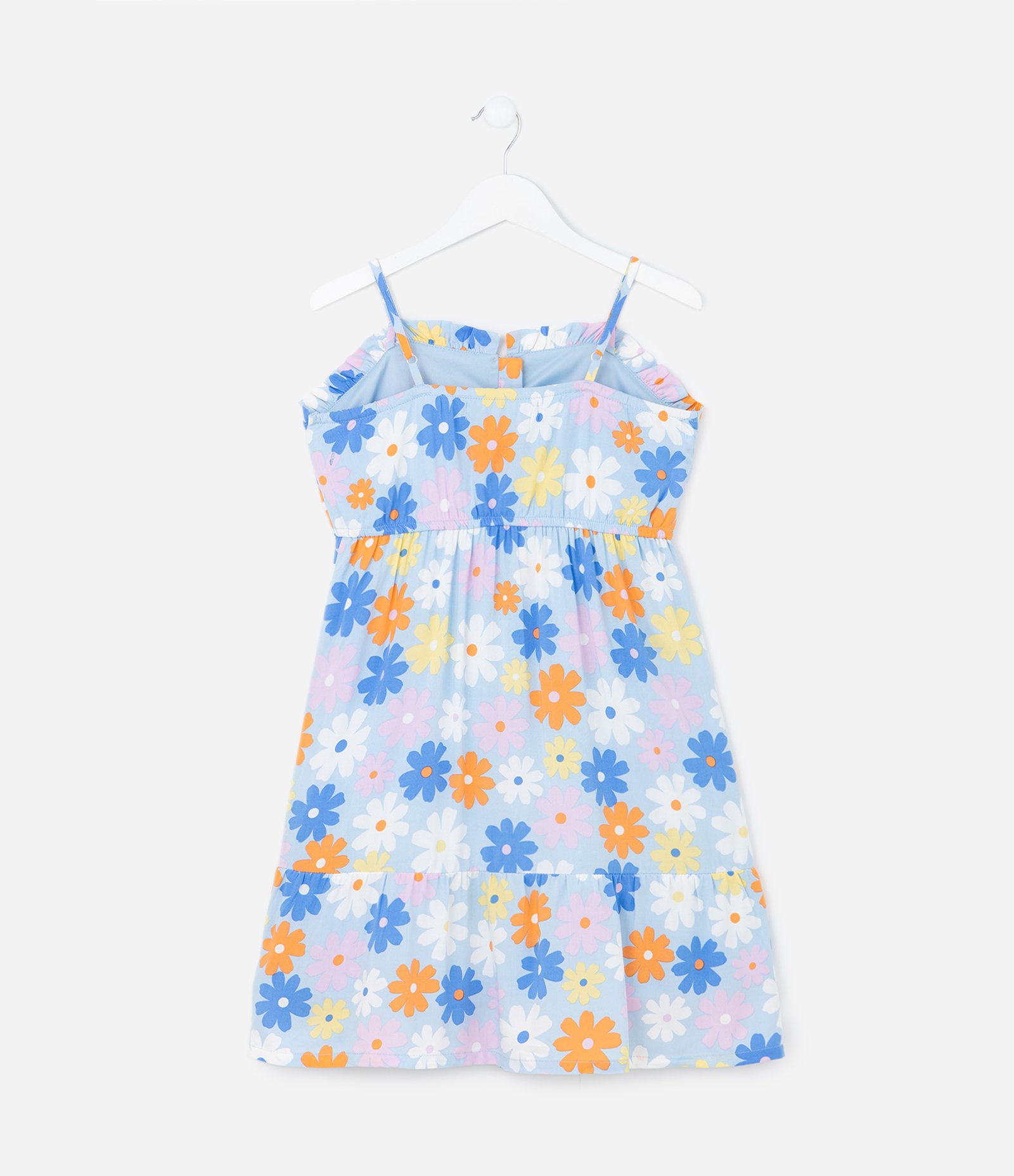 Vestido Infantil com Botões e Estampa Floral - Tam 5 a 14 Anos Multicores 2