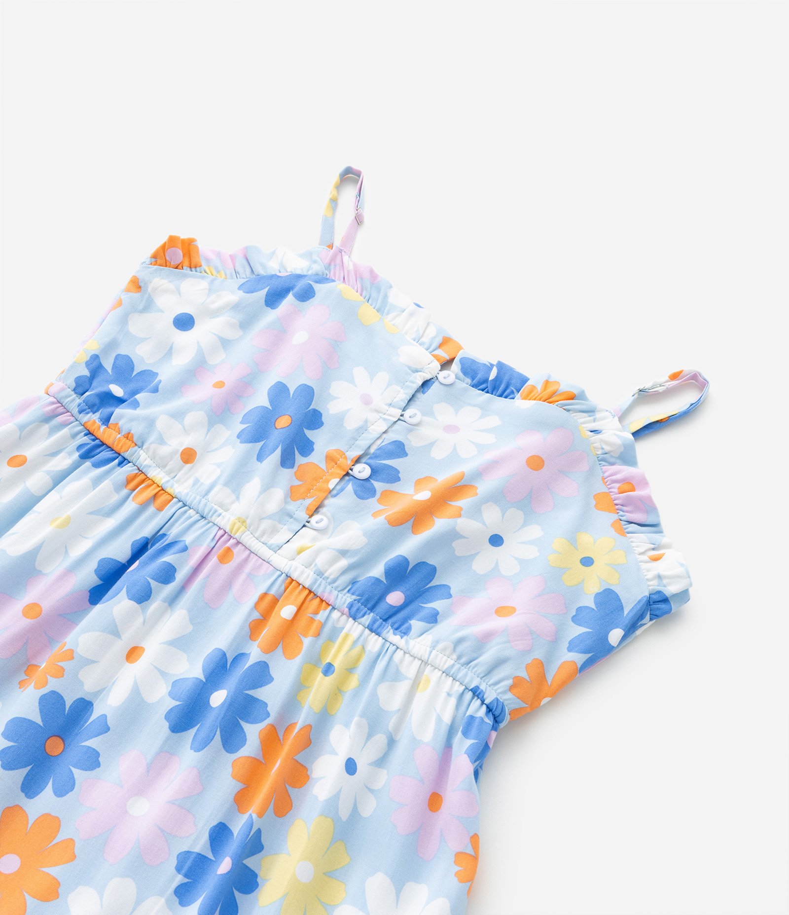 Vestido Infantil com Botões e Estampa Floral - Tam 5 a 14 Anos Multicores 6